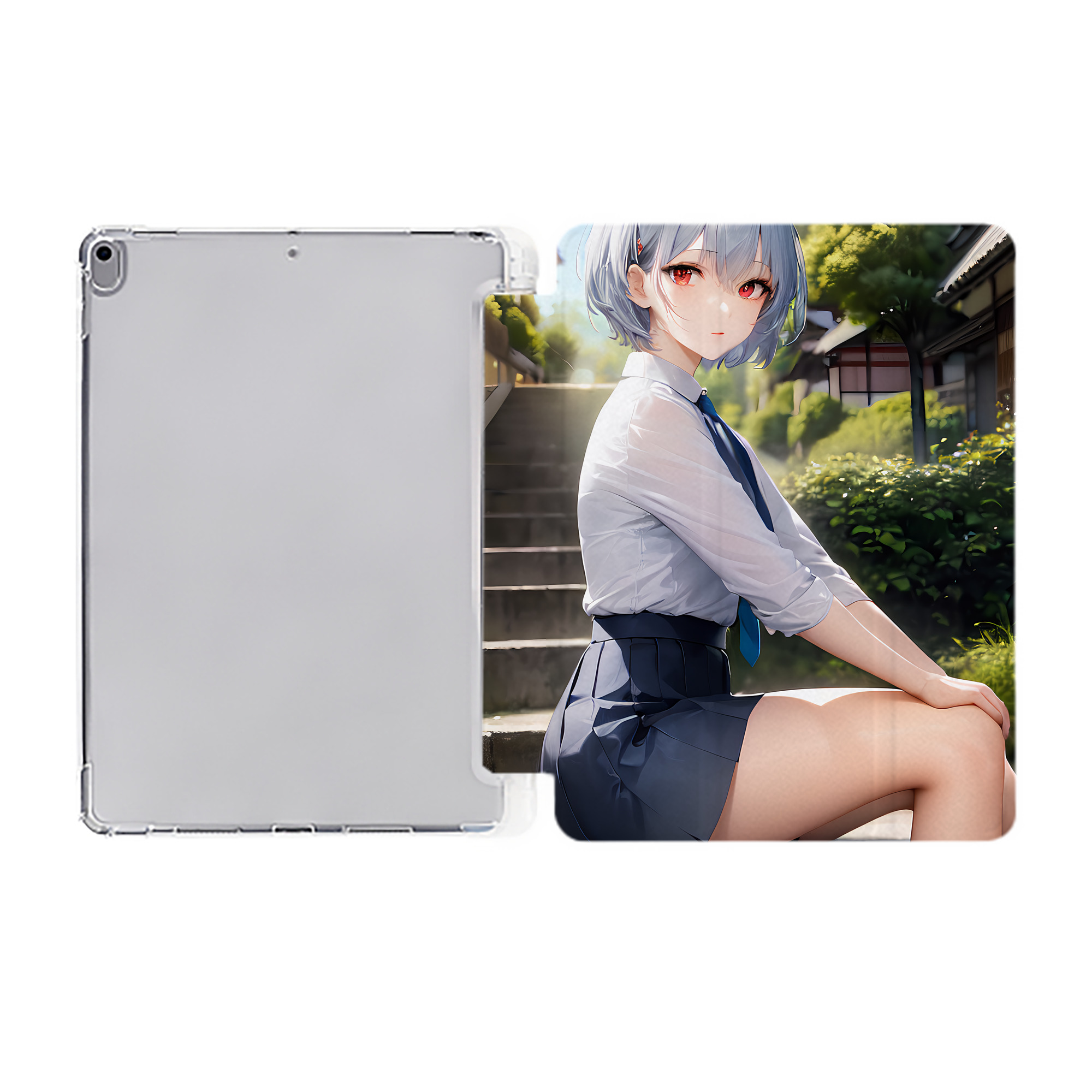 （画像用） EVA 新世紀エヴァンゲリオン IPad ケース ペン収納付き 三つ折りスタンド PUレザー×シリコン 対応機種9.5/10.5/10.9インチ